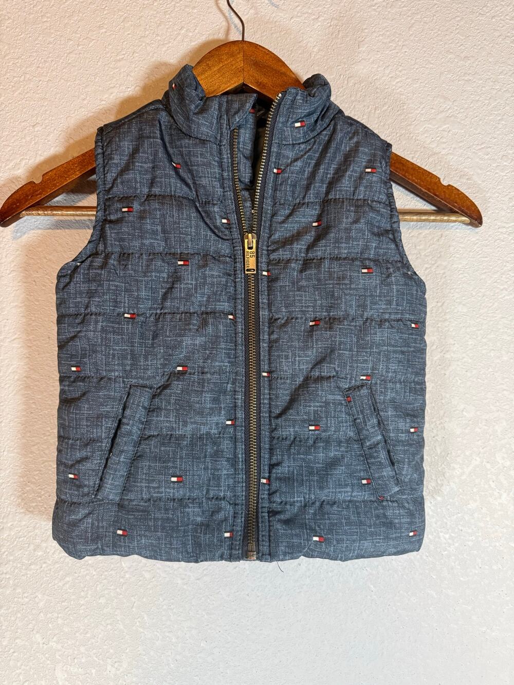 Tommy Hilfiger Toddler 2T Navy Flag Print Quilted Puffer Vest